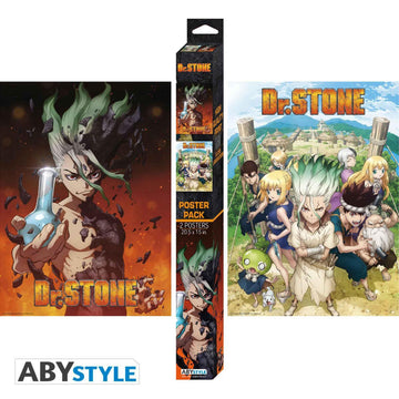 Dr Stone Group Character Boxed Poster 2 Piece Set - BUCKET POPCORN